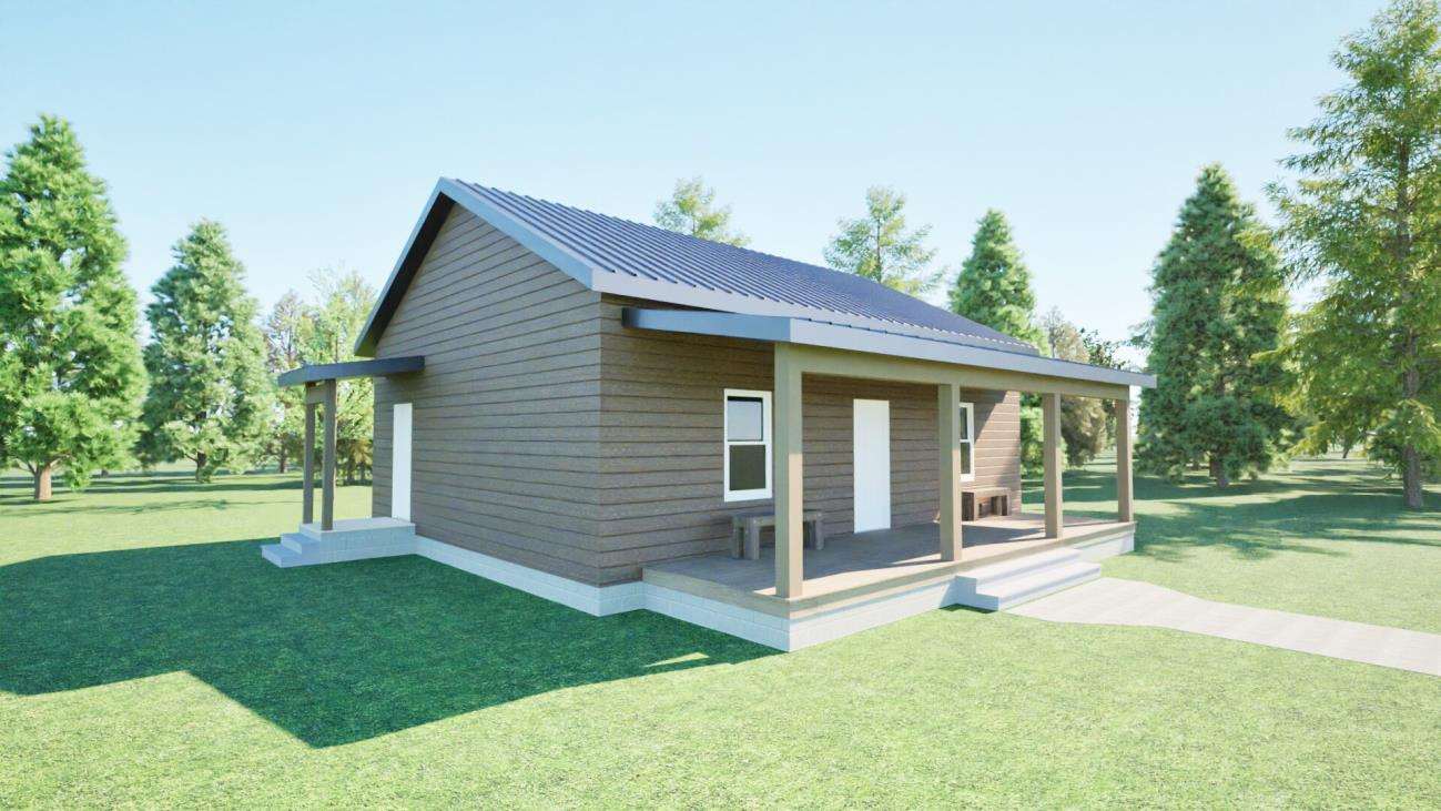 Beehunter cabin model, exterior rendering