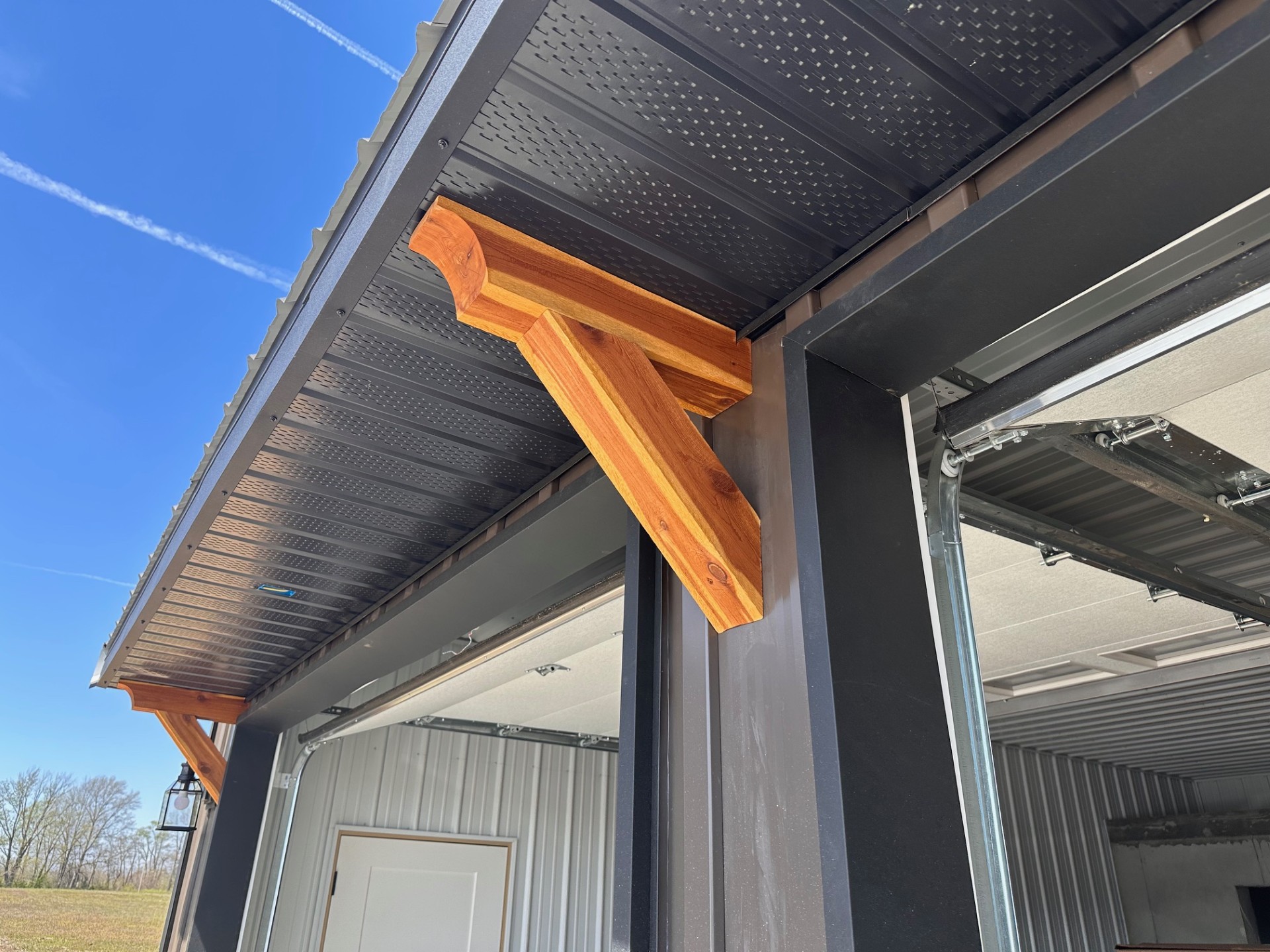 Home #5 covered porch, timber corbel bracket detail
